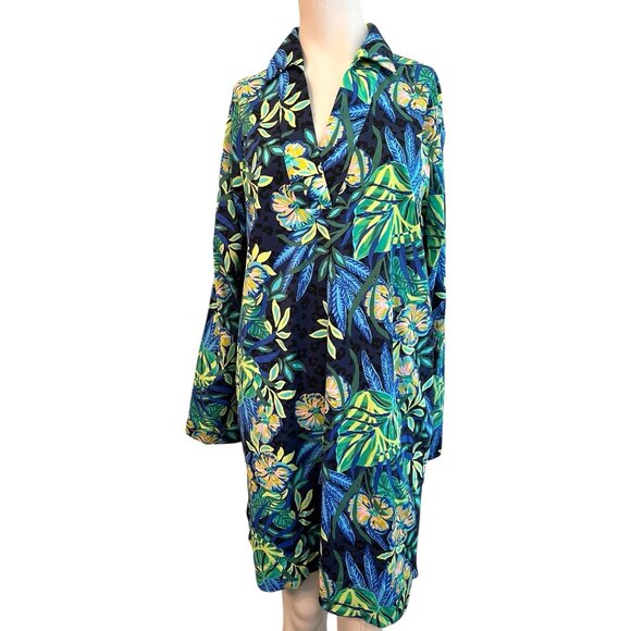 Lilly Pulitzer Dresses & Skirts - Lilly Pulitzer large Dress Green Floral Pockets Stretch Long Sleeve V Neck New